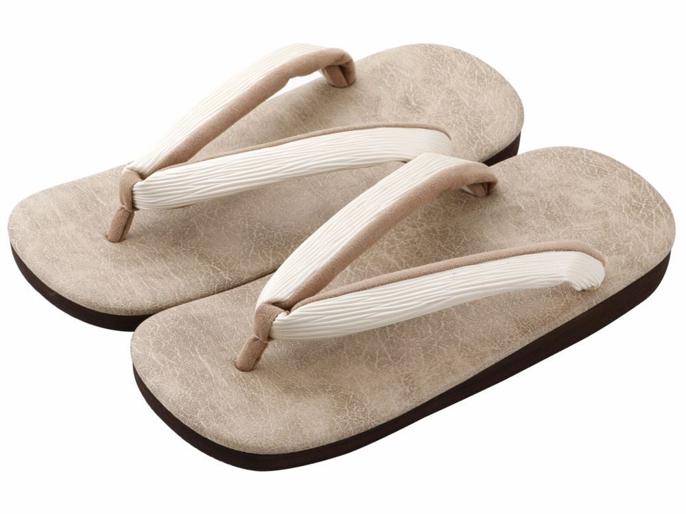 紳士用 菱屋謹製 カレンブロッソ ソフト鼻緒 メンズ カフェ草履 Ｌサイズ ライトブラウン st 118 ７