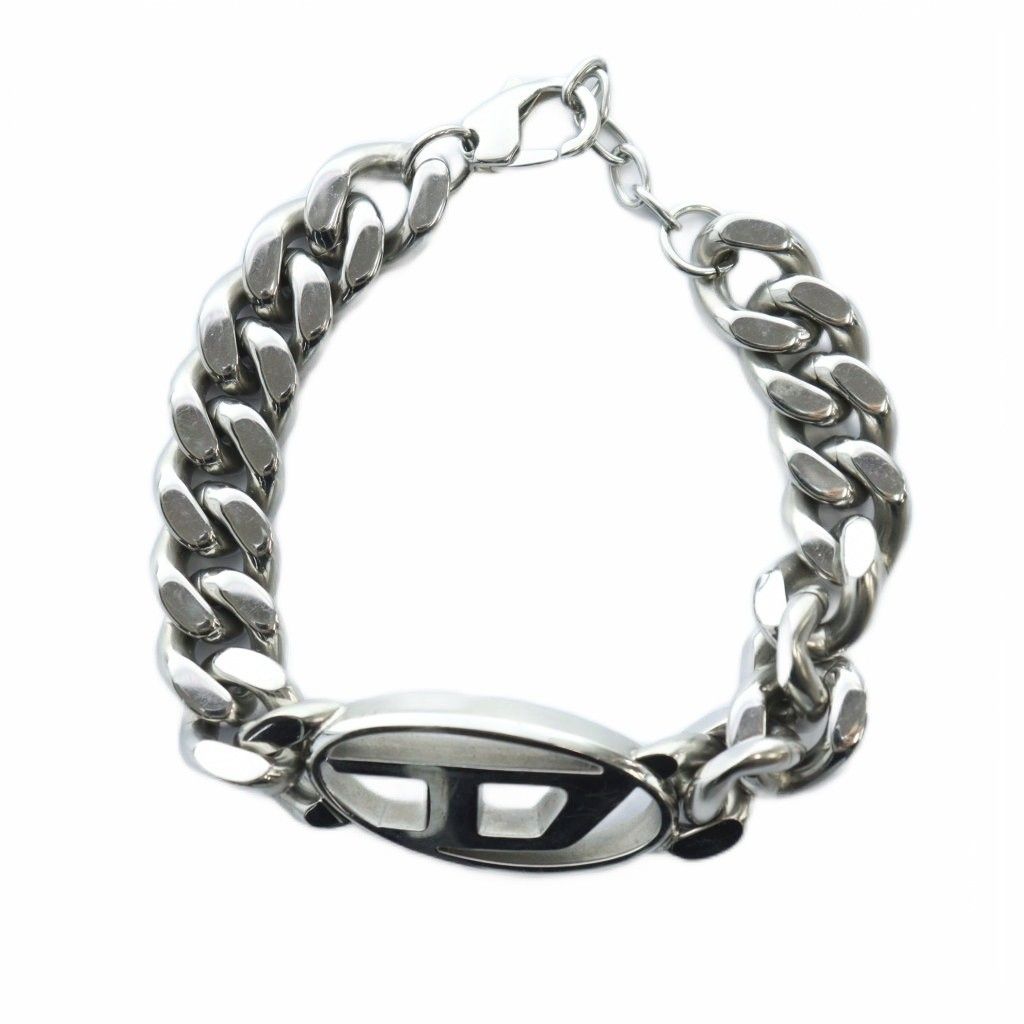 DIESEL ジュエリーブレスレット　シルバーバングル ディーゼル DIESEL ブレスレット アクセサリー バングル ロゴ チェーン