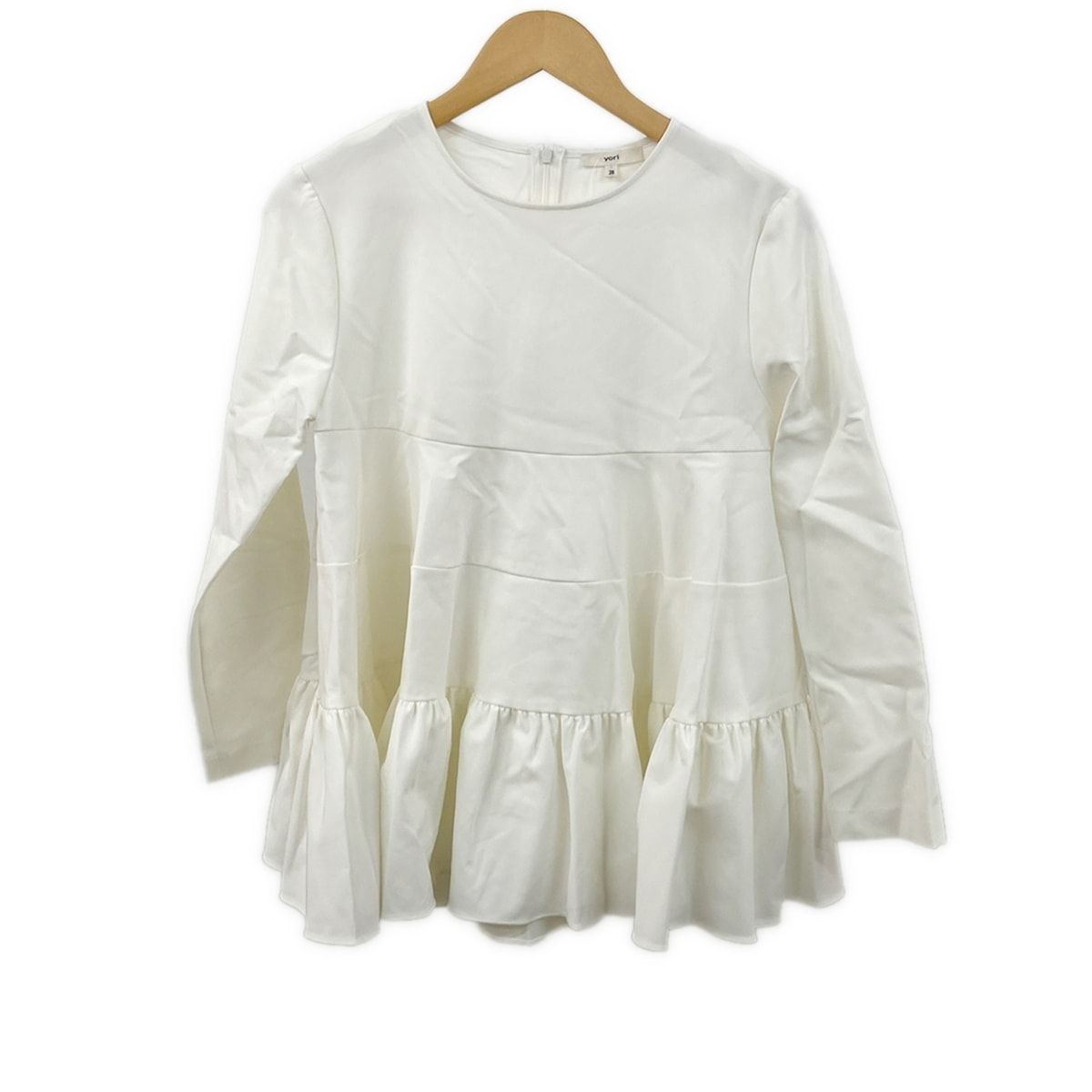 yori(ヨリ) チュニック サイズ38 M レディース美品 - アイボリー クルーネック/長袖