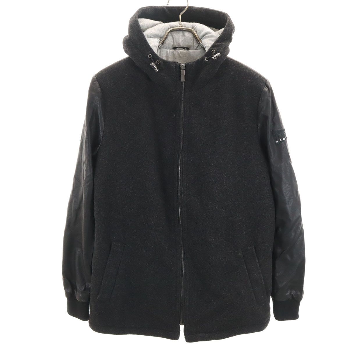 Desigual デシグアル 異素材切り替え ジャケット S ブラック レザーライク袖 メンズ 古着