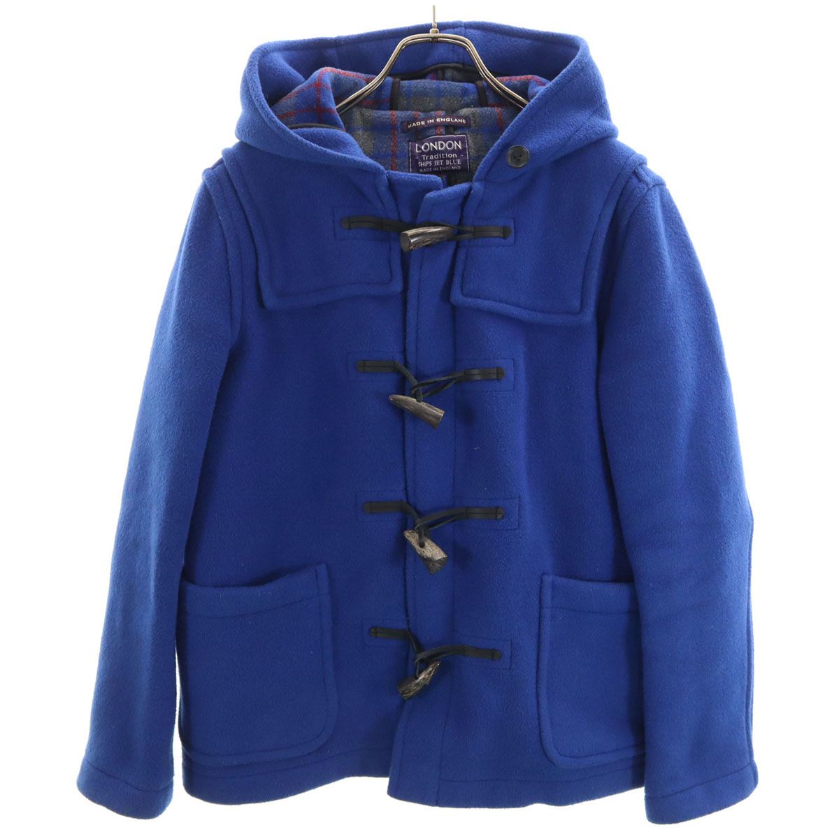 LONDON TRADITION ロンドントラディション SHIPS JET BLUE シップスジェットブルー 別注 イギリス製 ダッフルコート L ブルー メンズ 古着