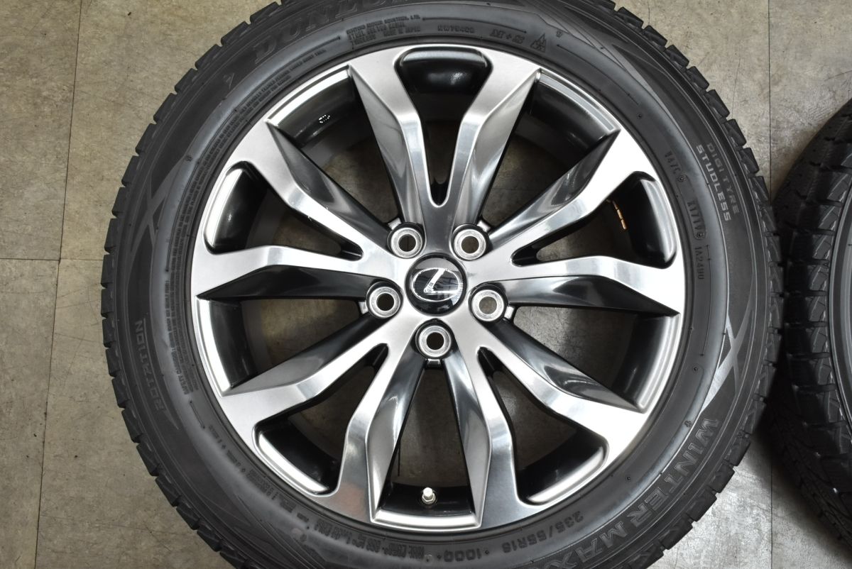  交換用に レクサス NX Fスポーツ 18 in 7 5 J 39 PCD 114 3 ダンロップ ウィンターマックス SJ 8 235 55 R ハリアー RAV 4 可 18インチ タイヤ ホイールセット