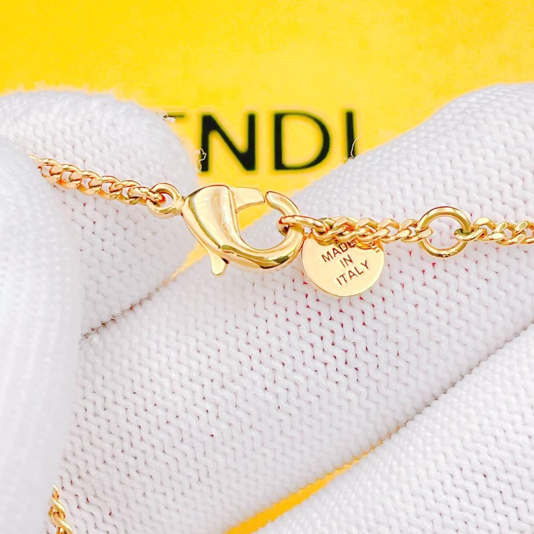 ◇フェンディ◇ FENDI オーロック ネックレス ラインストーン ゴールド