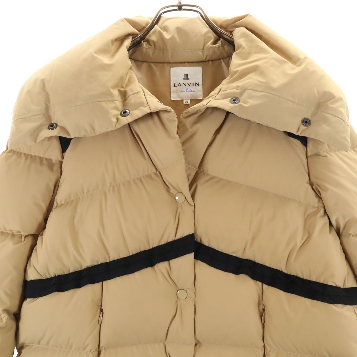 美品　LANVIN en Bleu ダウンジャケット 38 ベージュ LANVIN en Bleu ランバンオンブルー ダウンコート 38 ベージュ