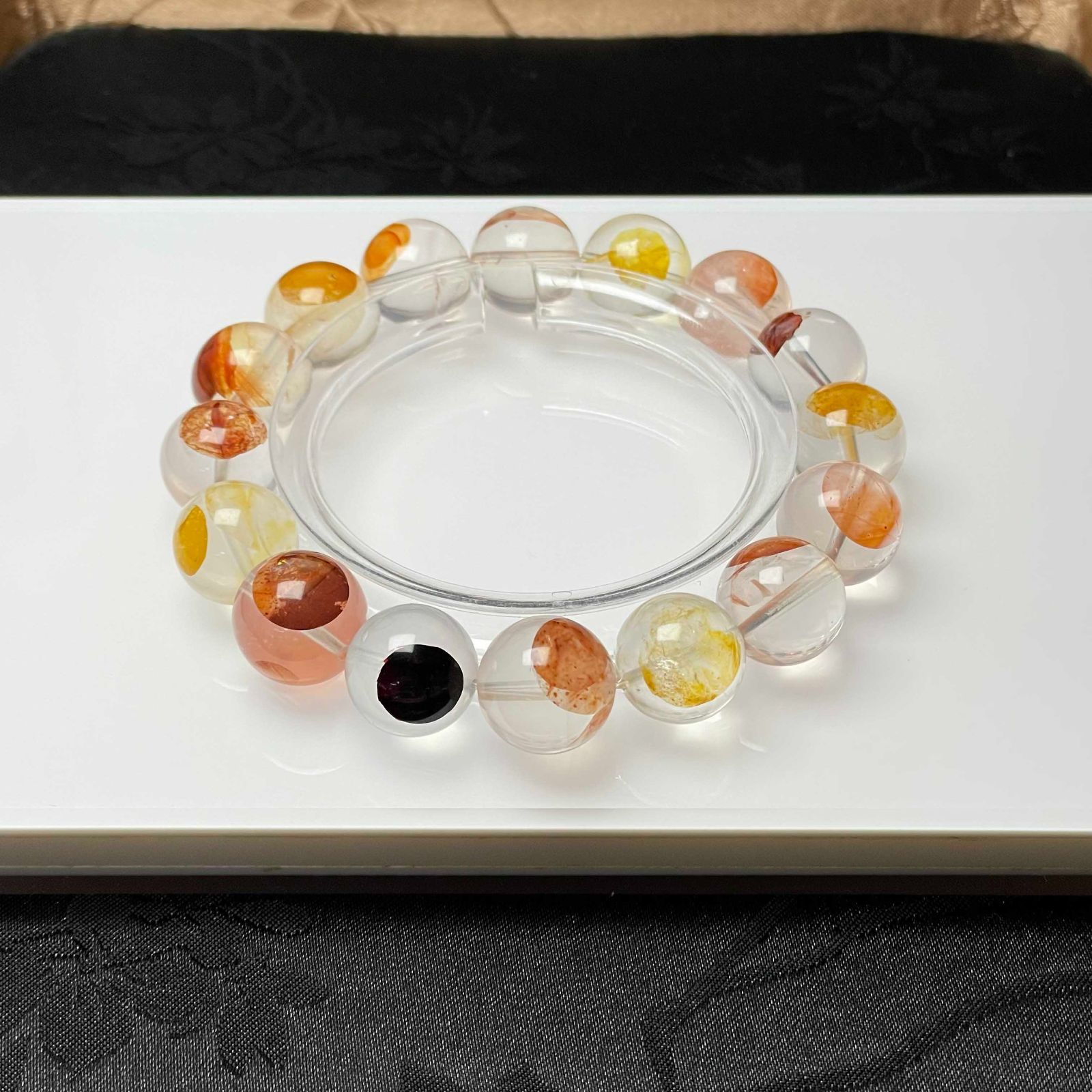 EU製 オーロラクォーツ パワーストーン ブレスレット 天然石 原石 お守り プレゼント 12 9 13 5 mm ZB 9778