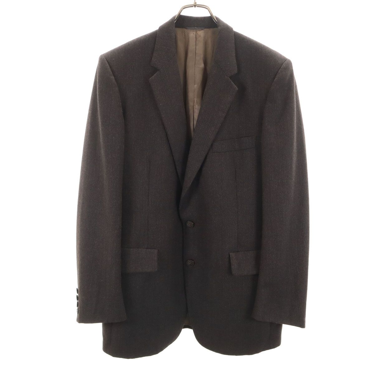 美品 LANVIN ランバン 80s 90s オールド ストライプ柄 テーラードジャケット 42 ブラウン系 メンズ 美品 LANVIN ランバン 80s 90s オールド ストライプ柄 テーラード