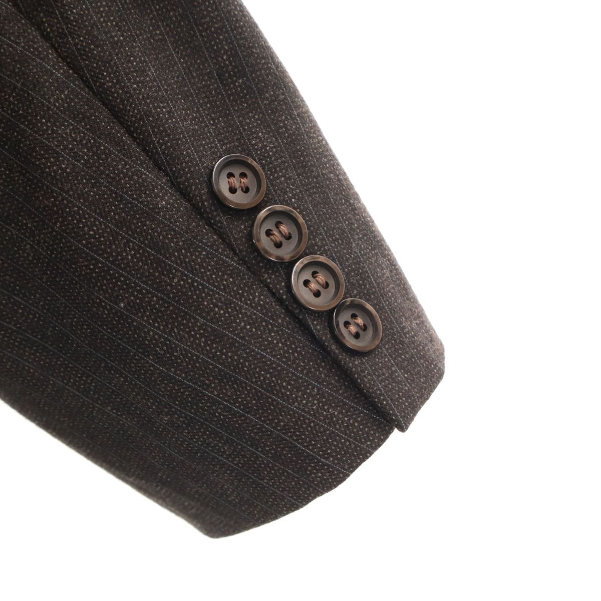 美品 LANVIN ランバン 80s 90s オールド ストライプ柄 テーラードジャケット 42 ブラウン系 メンズ 美品 LANVIN ランバン 80s 90s オールド ストライプ柄 テーラード