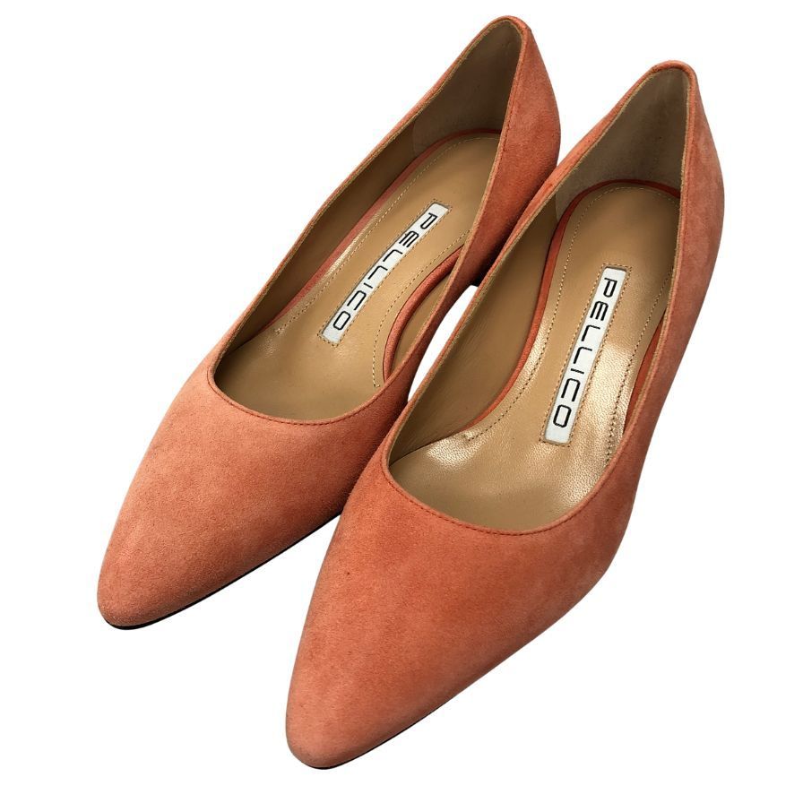 新品未使用　PELLICO ペリーコ　ブラウン スエード パンプス38 ペリーコ パンプス スエード オレンジ系 35 PELLICO 約22.0cm【AFD13