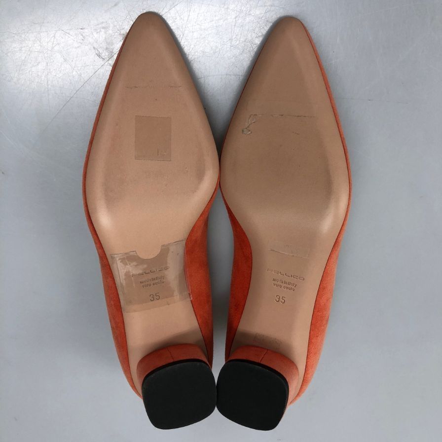 ペリーコ パンプス スエード オレンジ系 35 PELLICO 約22.0cm【AFD13