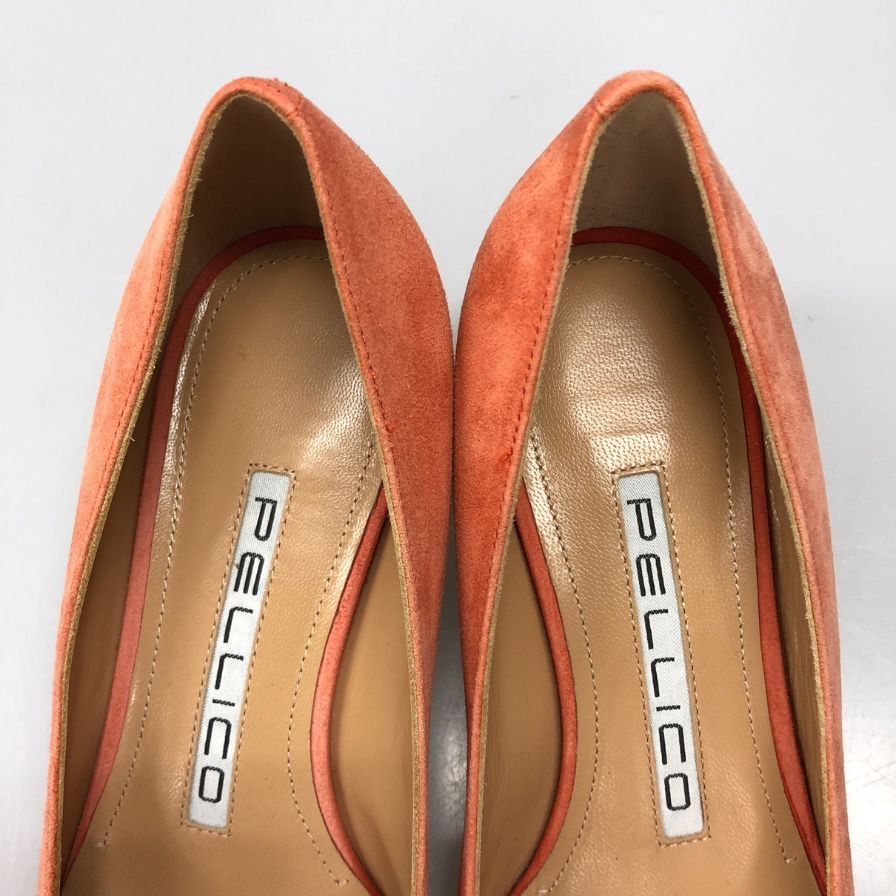 ペリーコ パンプス スエード オレンジ系 35 PELLICO 約22.0cm【AFD13