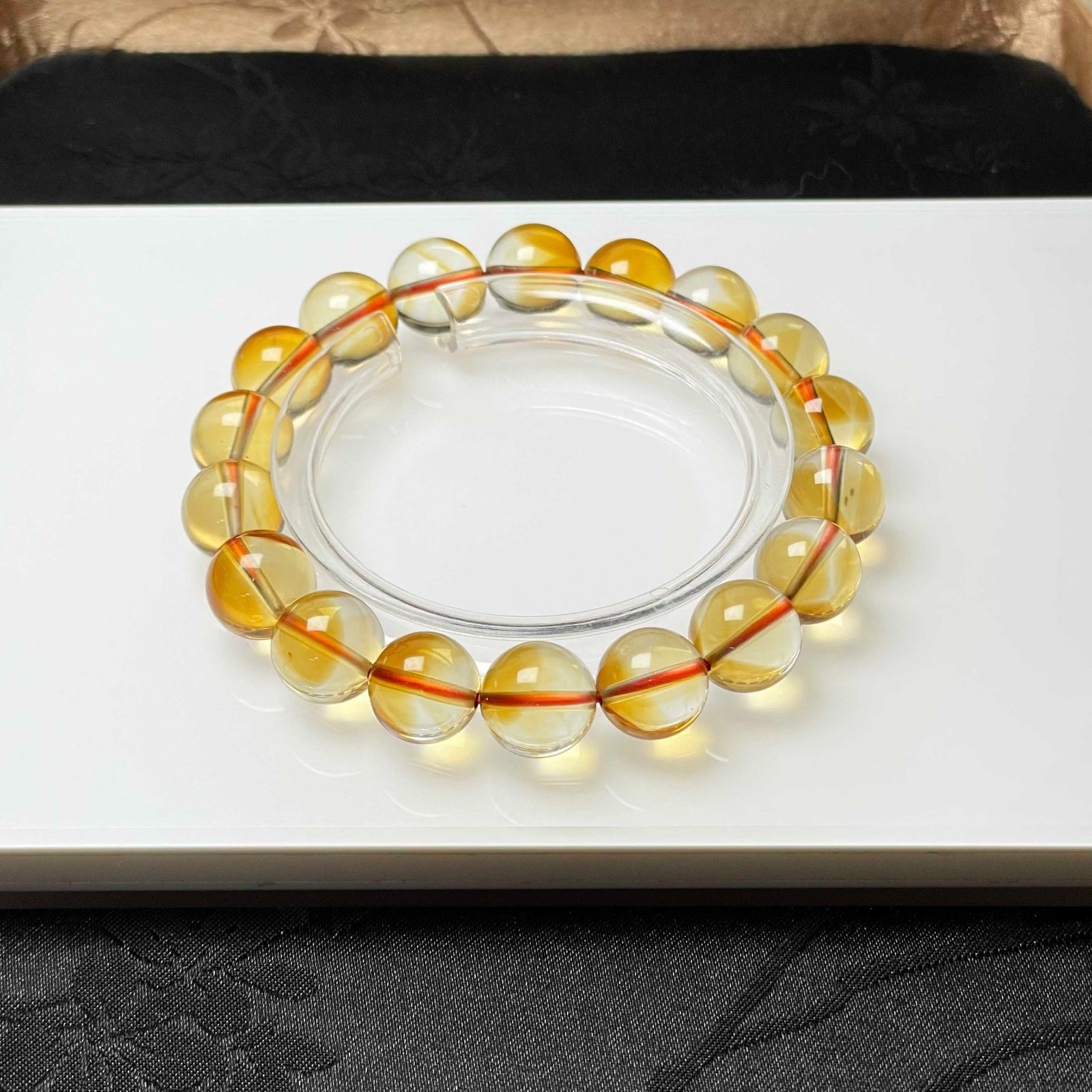 絶賛 EU製☆シトリンファントム☆パワーストーン ブレスレット 天然石