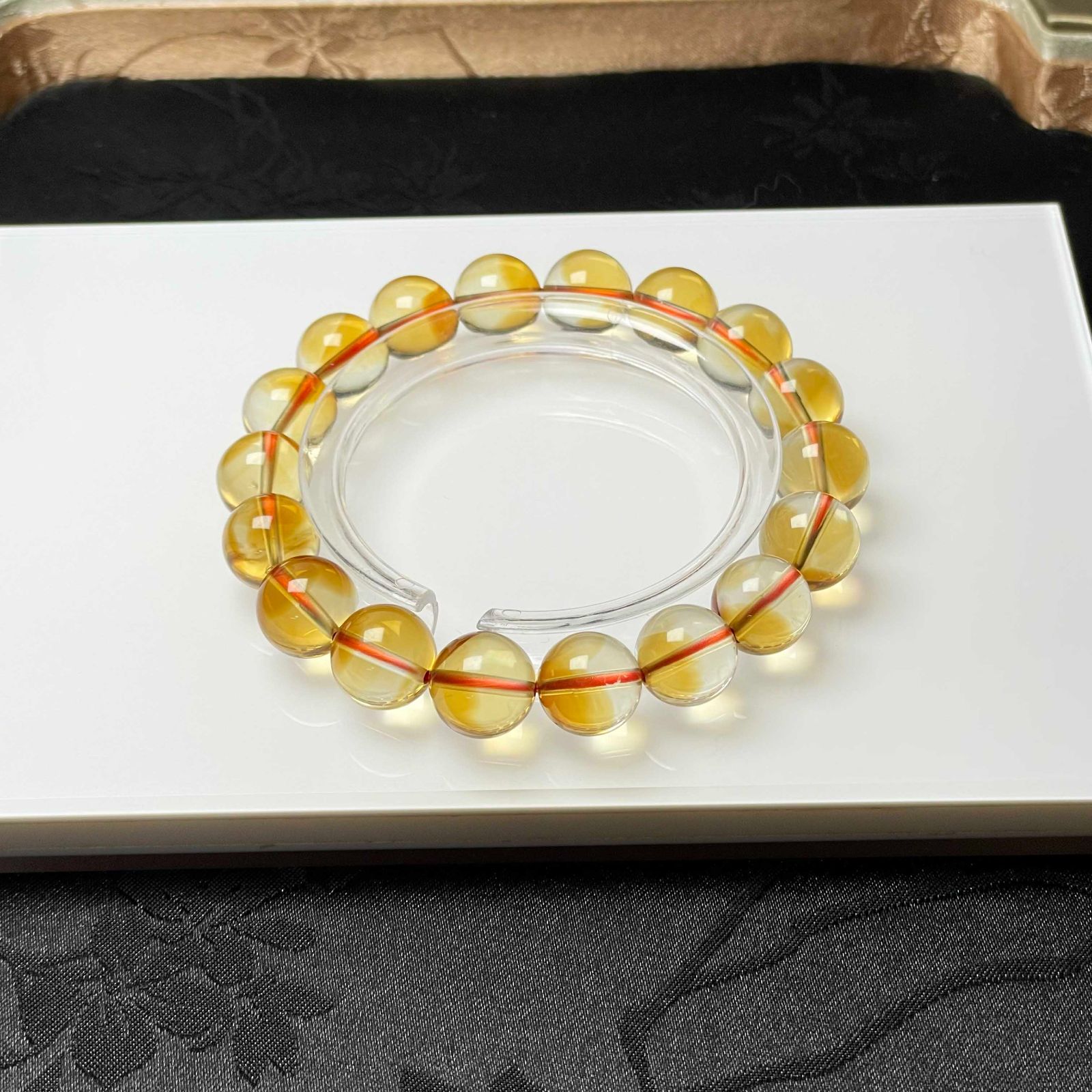 絶賛 EU製☆シトリンファントム☆パワーストーン ブレスレット 天然石