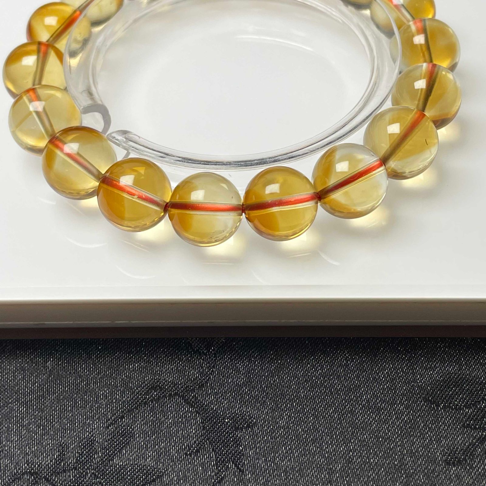 絶賛 EU製☆シトリンファントム☆パワーストーン ブレスレット 天然石