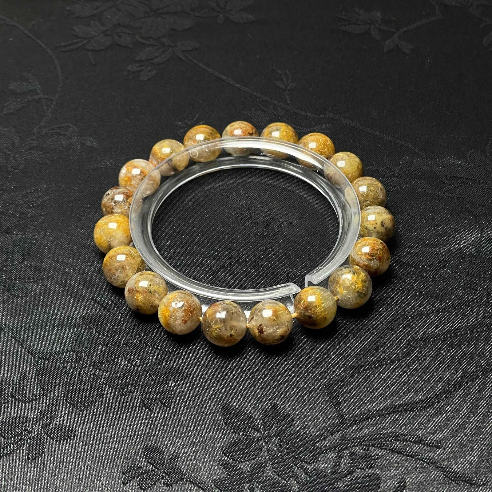 綺麗 EU製★ガーデンフラワータイチンルチル★ブレスレット パワーストーン 天然石 綺麗 金運 お守り プレゼント 9.8-10.2mmZB9783