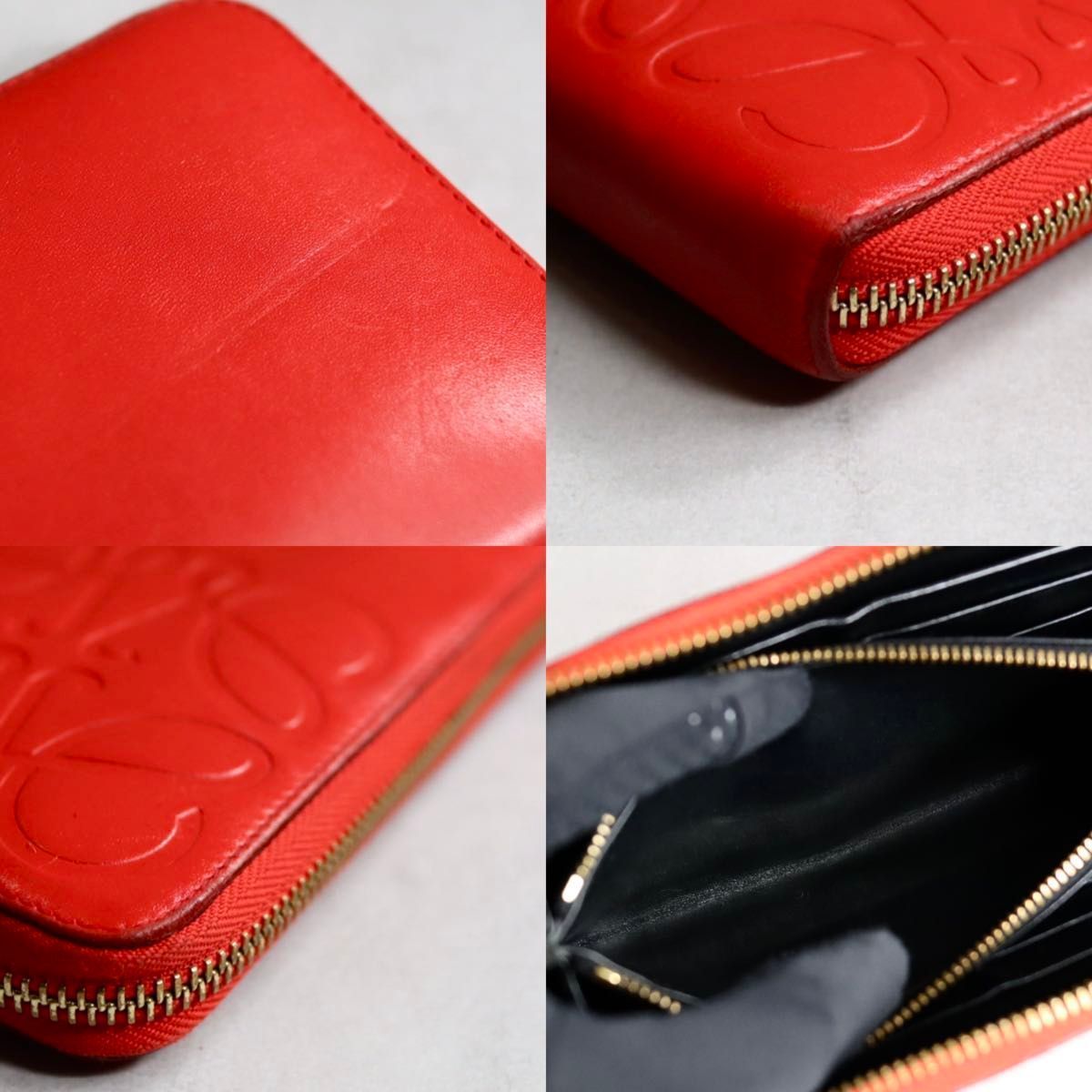 LOEWE ロエベ / エンボスアナグラムジップアラウンドウォレット 長財布