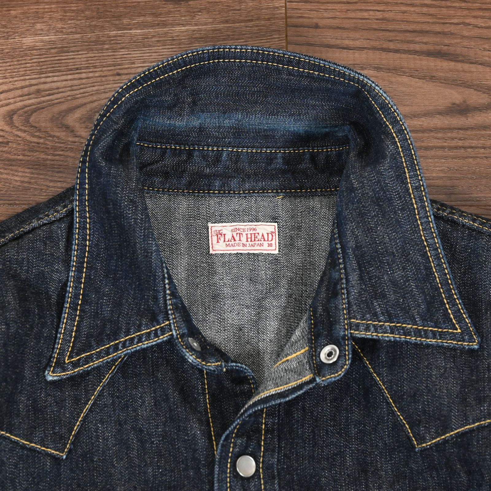 フラットヘッド デニムシャツ ウエスタンシャツ セルビッチ 38 - メルカリ