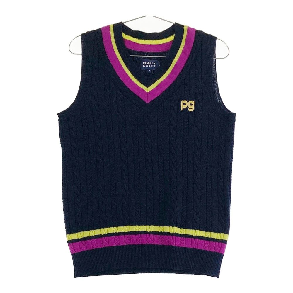 サイズ：1 PEARLY GATES パーリーゲイツ ニットベスト ネイビー系