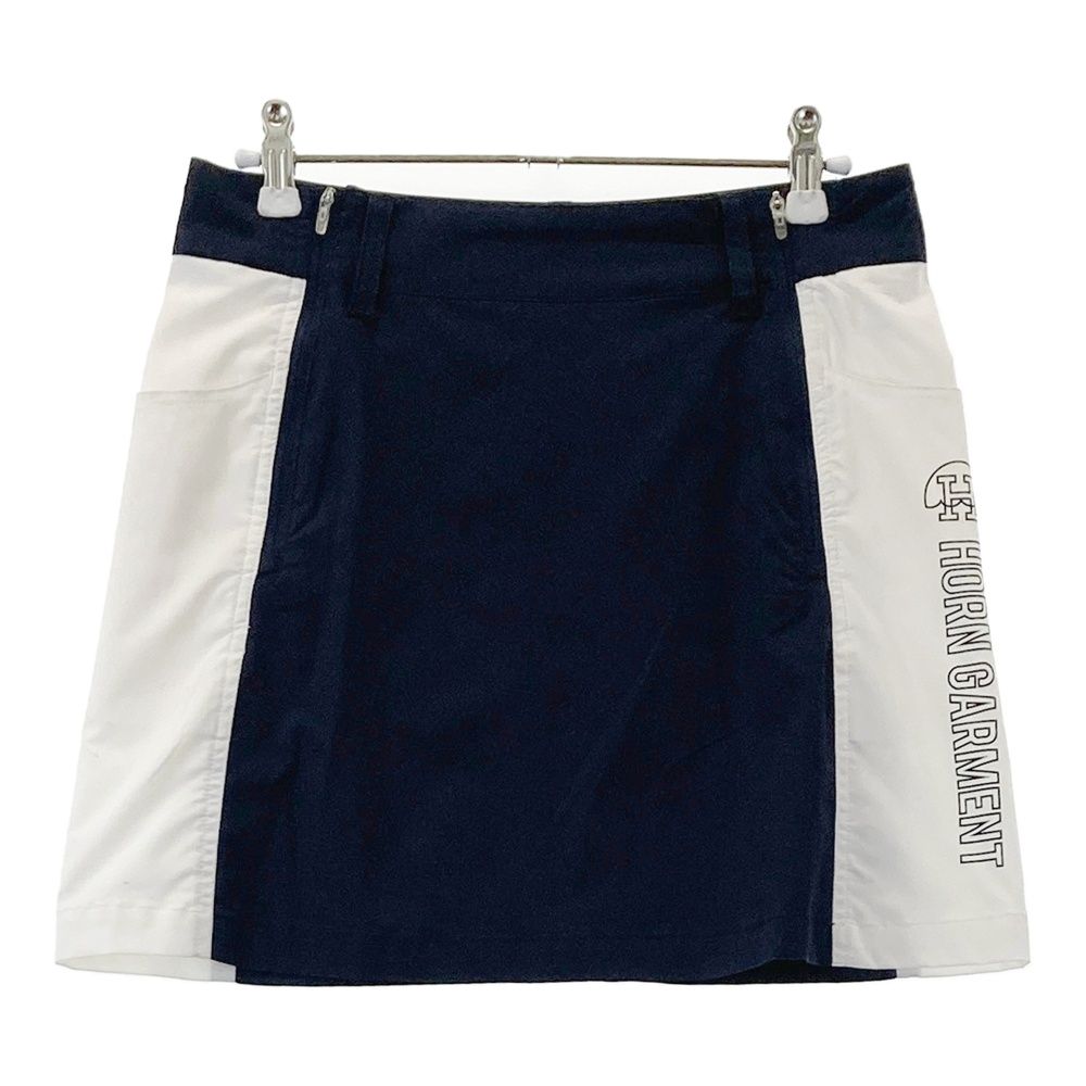 サイズ：M HORN GMT ホーン ガーメント 裏地付 スカート ネイビー系