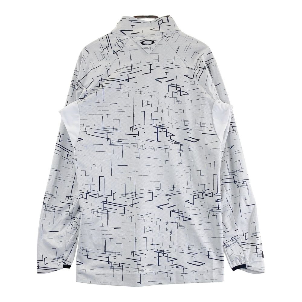 サイズ：M OAKLEY オークリー ハーフジップ長袖Tシャツ スカル刺繍 総