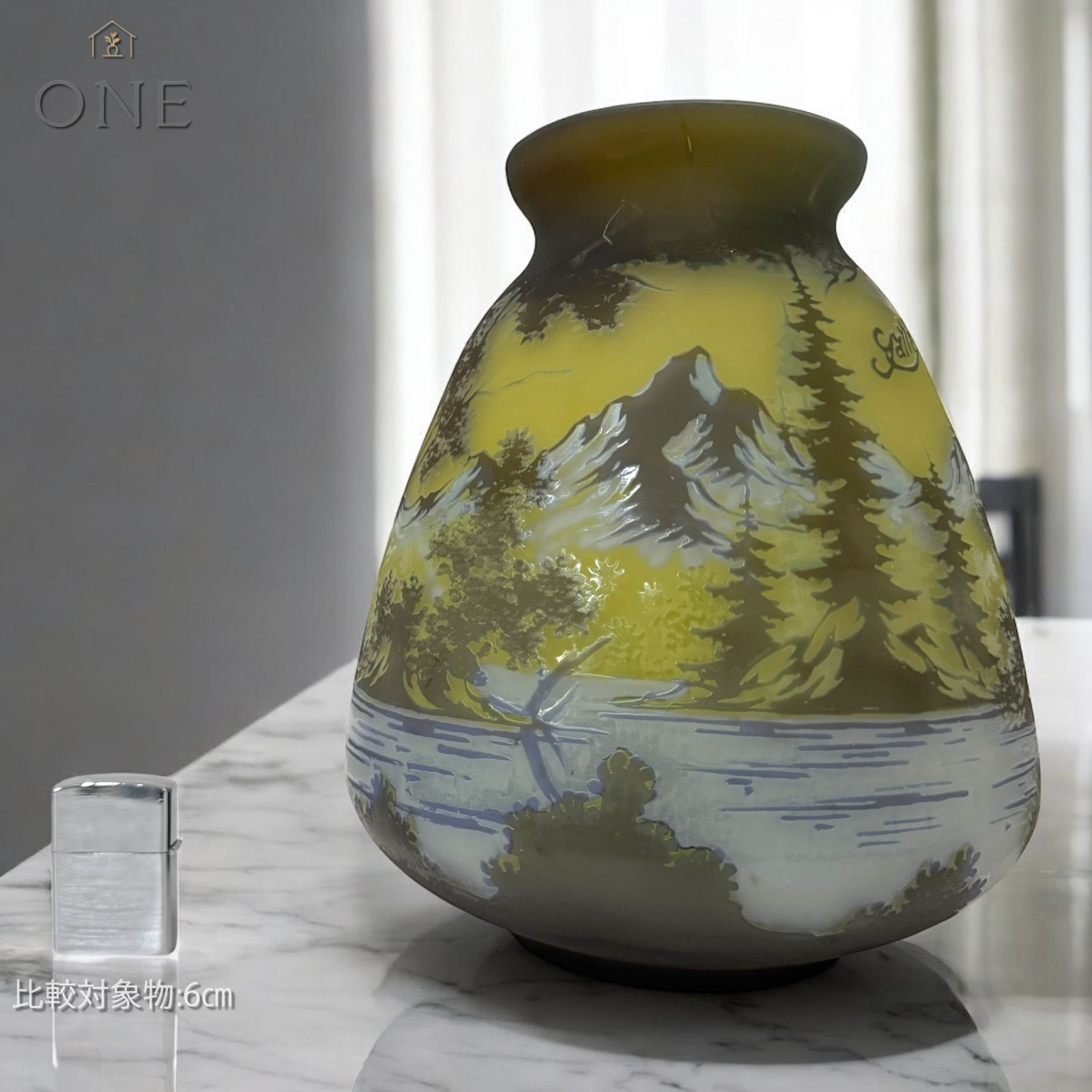 EmileGalle【正規輸入】高さ26㎝【証明書付属】ガレ復刻 カメオグラス