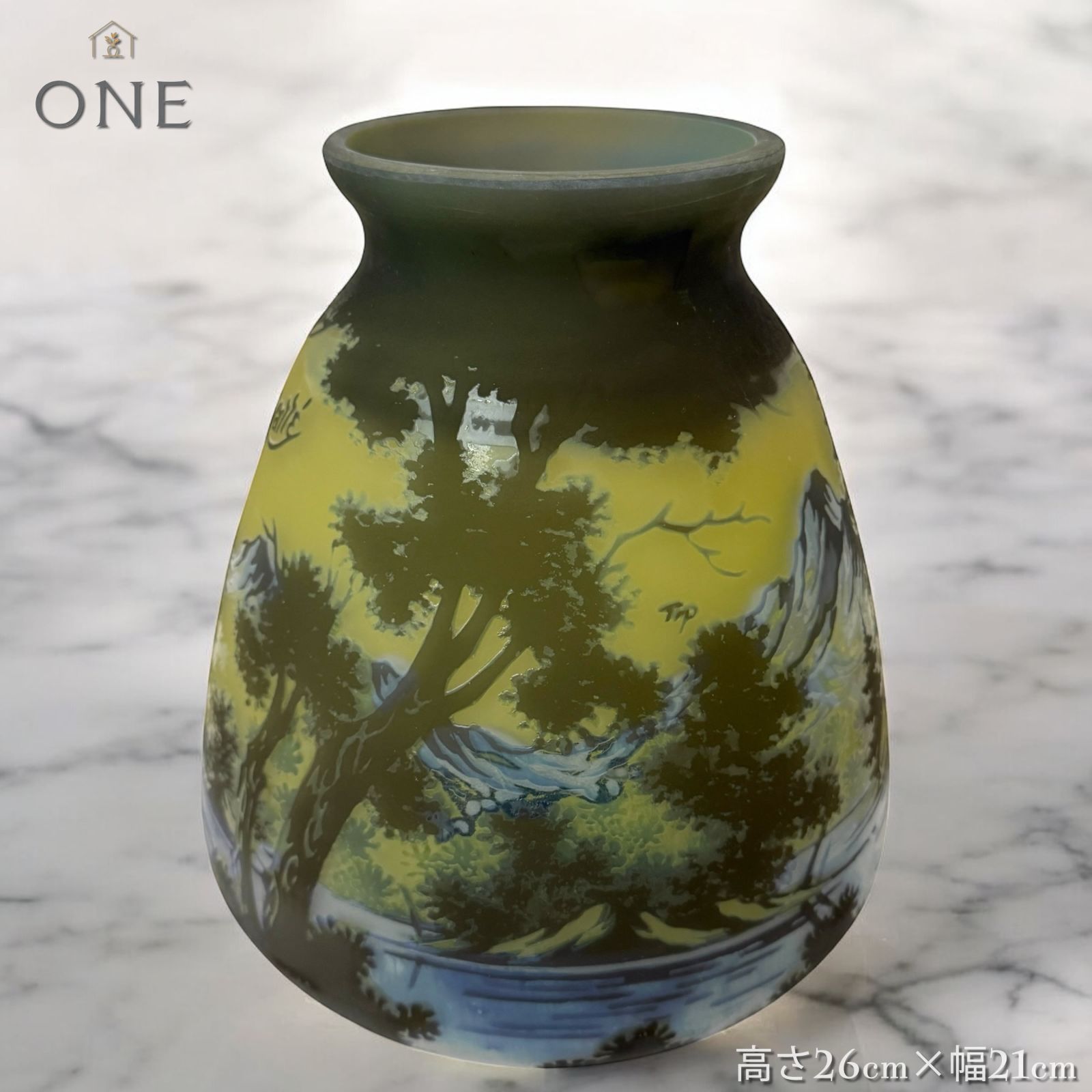 EmileGalle【正規輸入】高さ26㎝【証明書付属】ガレ復刻 カメオグラス