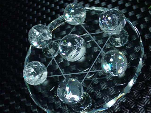 AAA級☆天然レインボー水晶丸玉七星陣YT/1124/55D - メルカリ