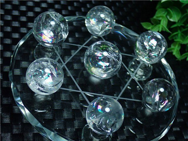 AAA級☆天然レインボー水晶丸玉七星陣YT/1124/55D - メルカリ