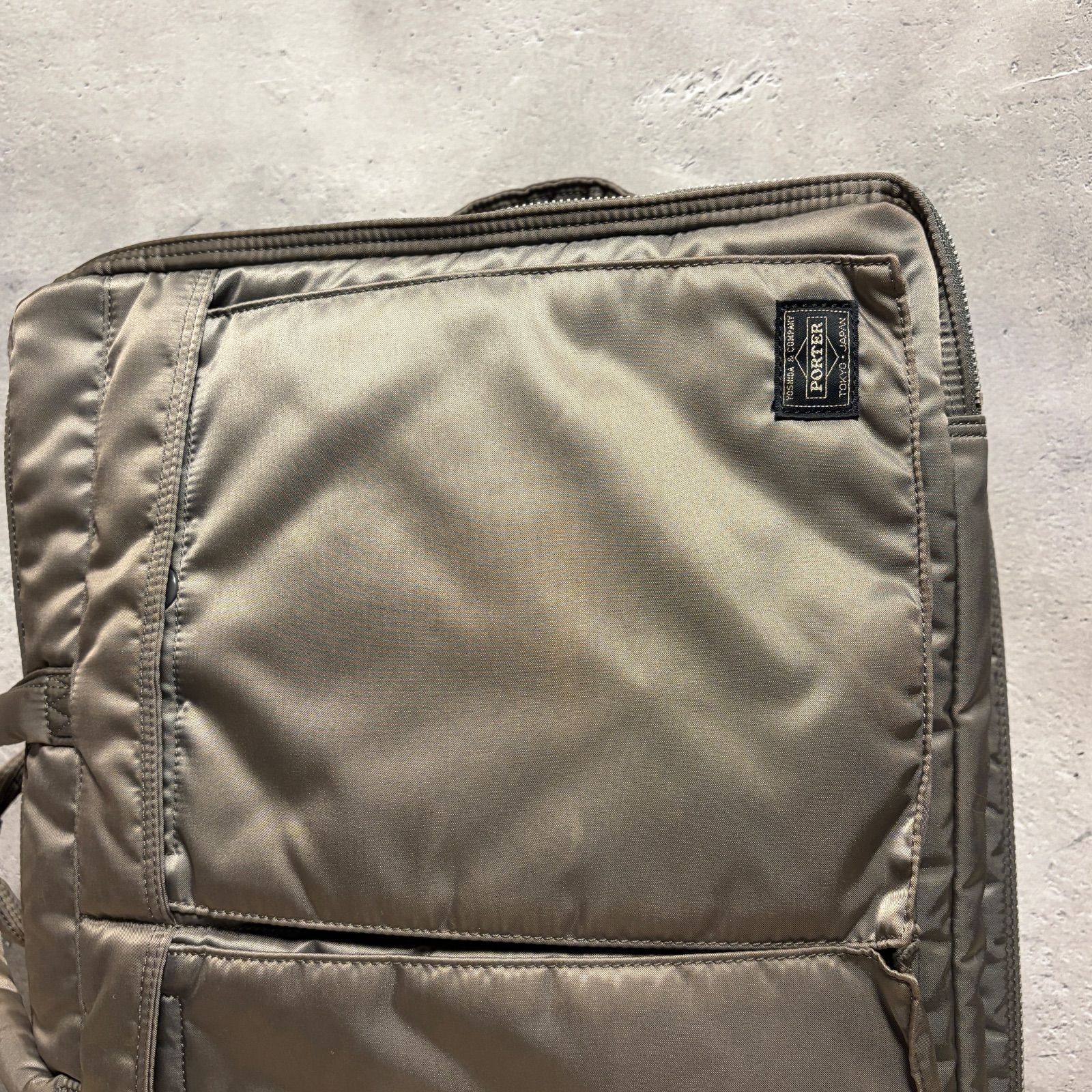 PORTER タンカー 3 WAY 2層式 ビジネスバッグ シルバー ナイロン 大容量 通勤 出張 PC収納可 ショルダー付 軽量 メンズ レディース 吉田カバン