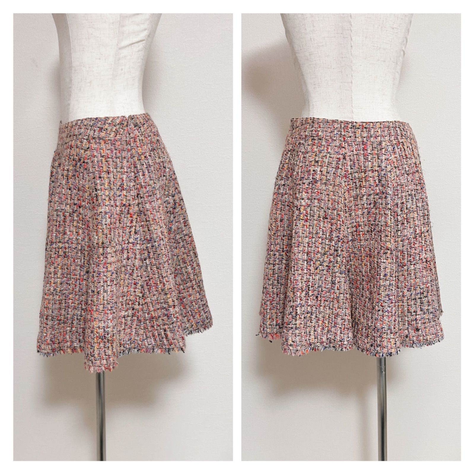 ANAYI アナイ 38 ツイード セットアップ 金ボタン ジャケット スカート