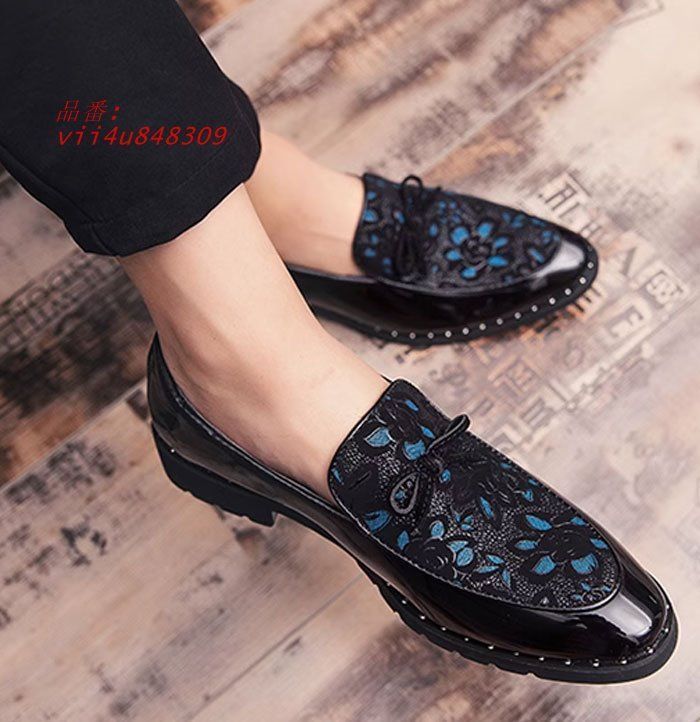 ローファー メンズ リボンローファー エナメル 艶 スムーズ ブラックゴールド ヒールアップ シークレット パーティー vii 4 u 848309