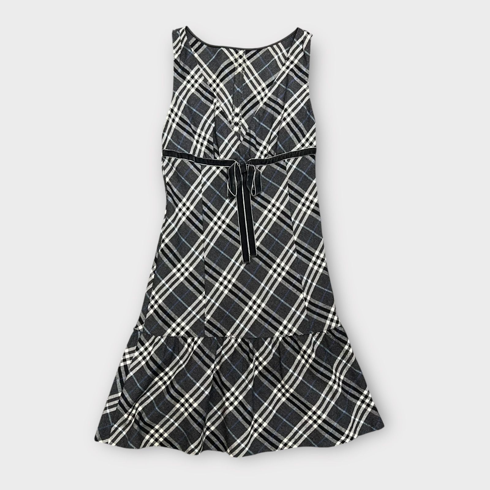 バーバリーブルーレーベル ノースリーブ ワンピース ノバチェック ブラック 38 Burberry London Blue Label ノースリーブワンピース FMF20-627-08