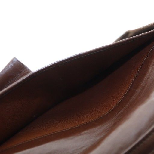 ロエベ LOEWE クラッチバッグ セカンドバッグ レザー ロゴ 茶 ブラウン