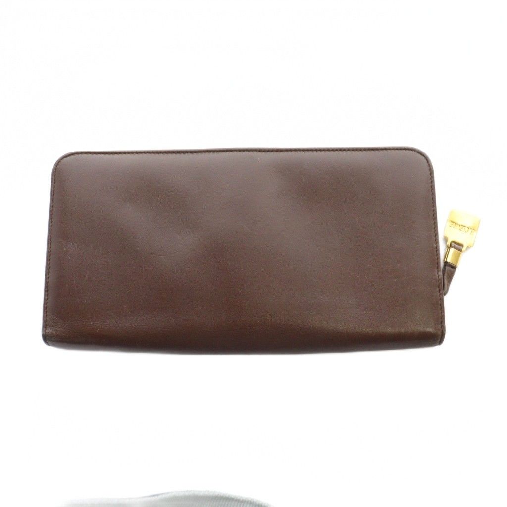 専用ページ ロエベ LOEWE クラッチバッグ セカンドバッグ レザー ロゴ 茶 ブラウン