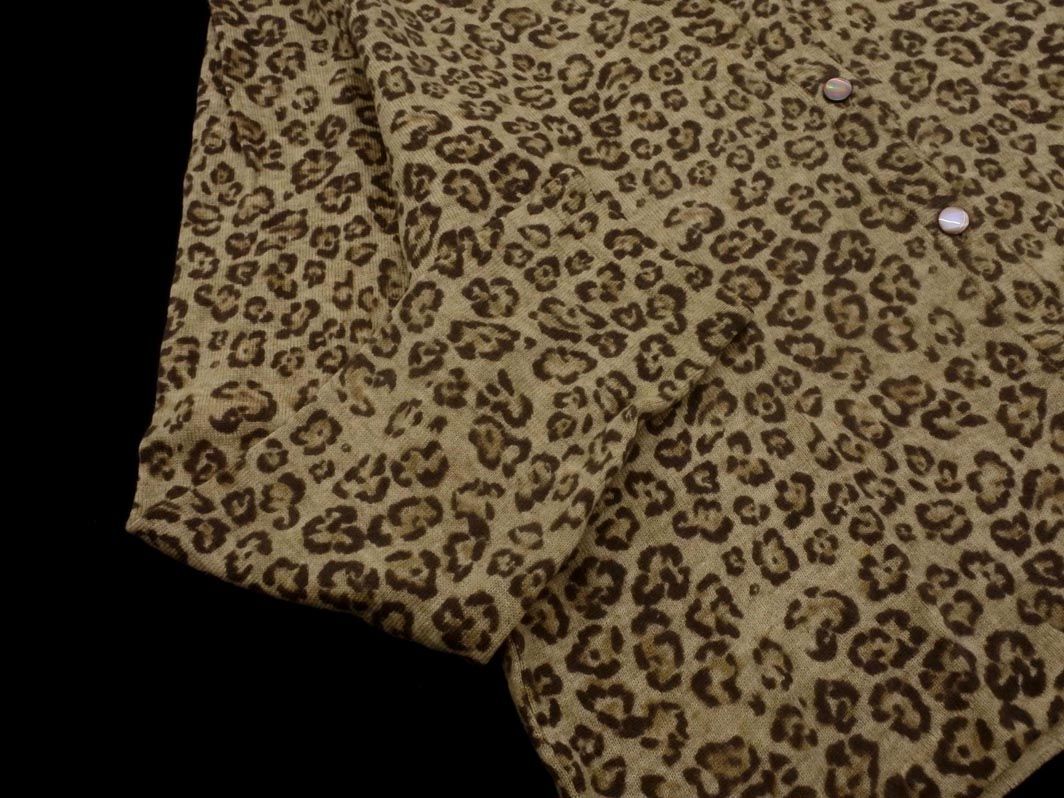 Leilian レリアン カシミヤ混 ヒョウ柄 カーディガン size9/ベージュ