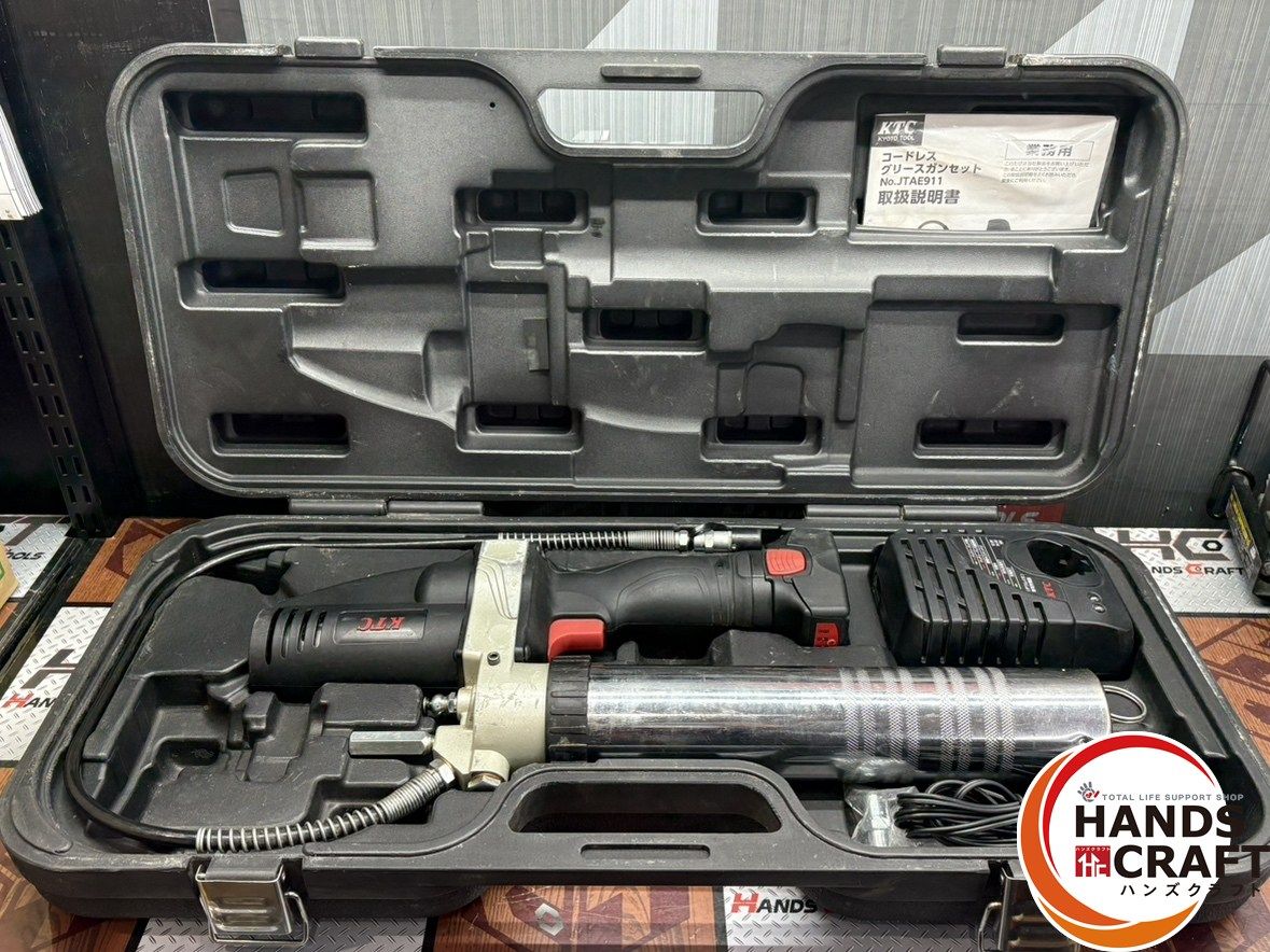 〇 KTC JTAE 911 コードレスグリースガンセット バッテリ 1 充電器付き ハンズクラフト佐賀