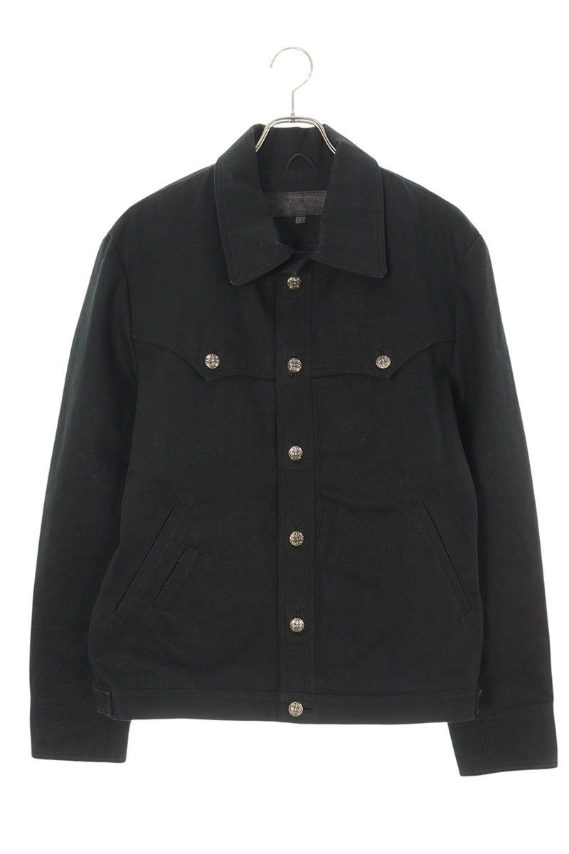 クロムハーツ　フラリーズブルゾン袖総クロスパッチ/ポリエステル&レザー(希少品) クロムハーツ CLASSIC JEAN クラシックジーン 袖フローラルレザー