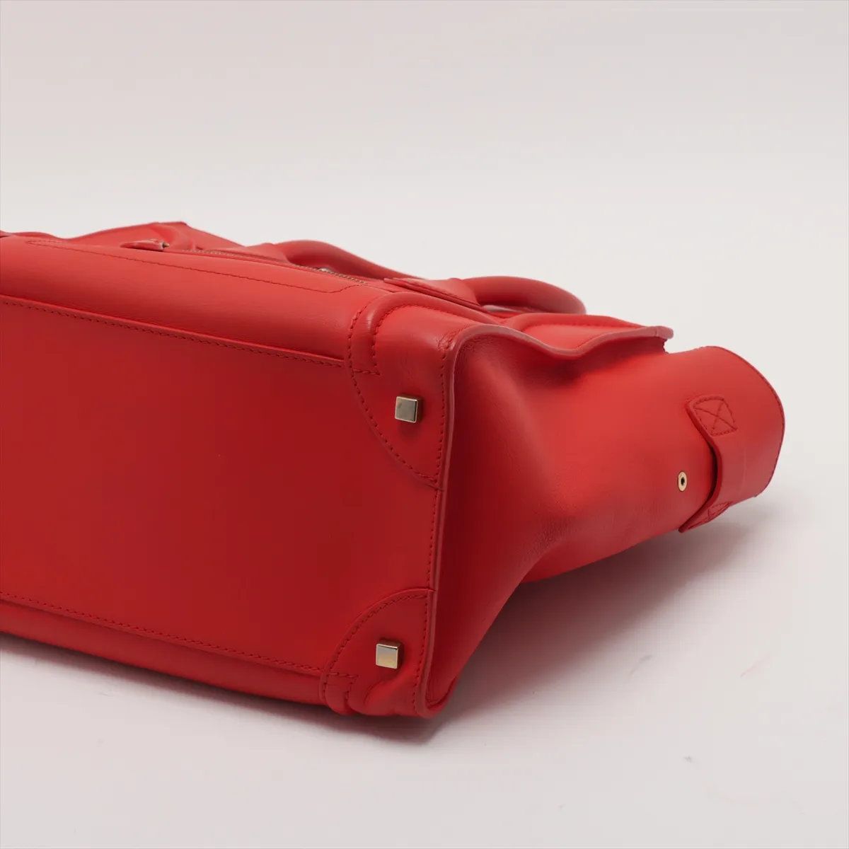 美品 セリーヌ ラゲージ ミニ ショッパー レッド レザー ハンドバッグ