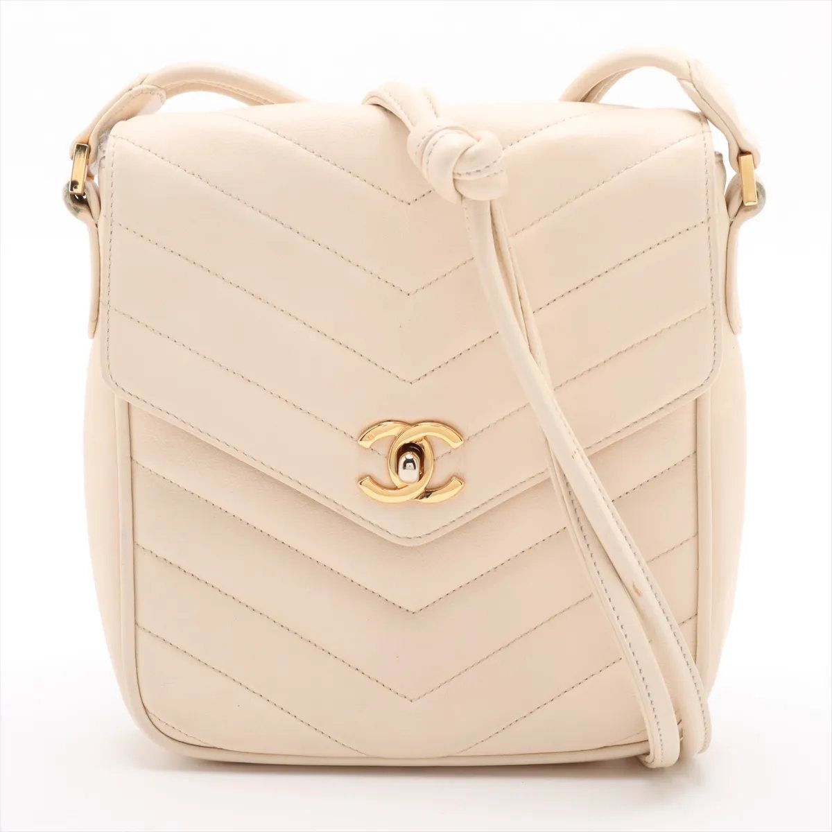 美品 シャネル ギャランティ/シリアルシール付 Vステッチ シェブロン