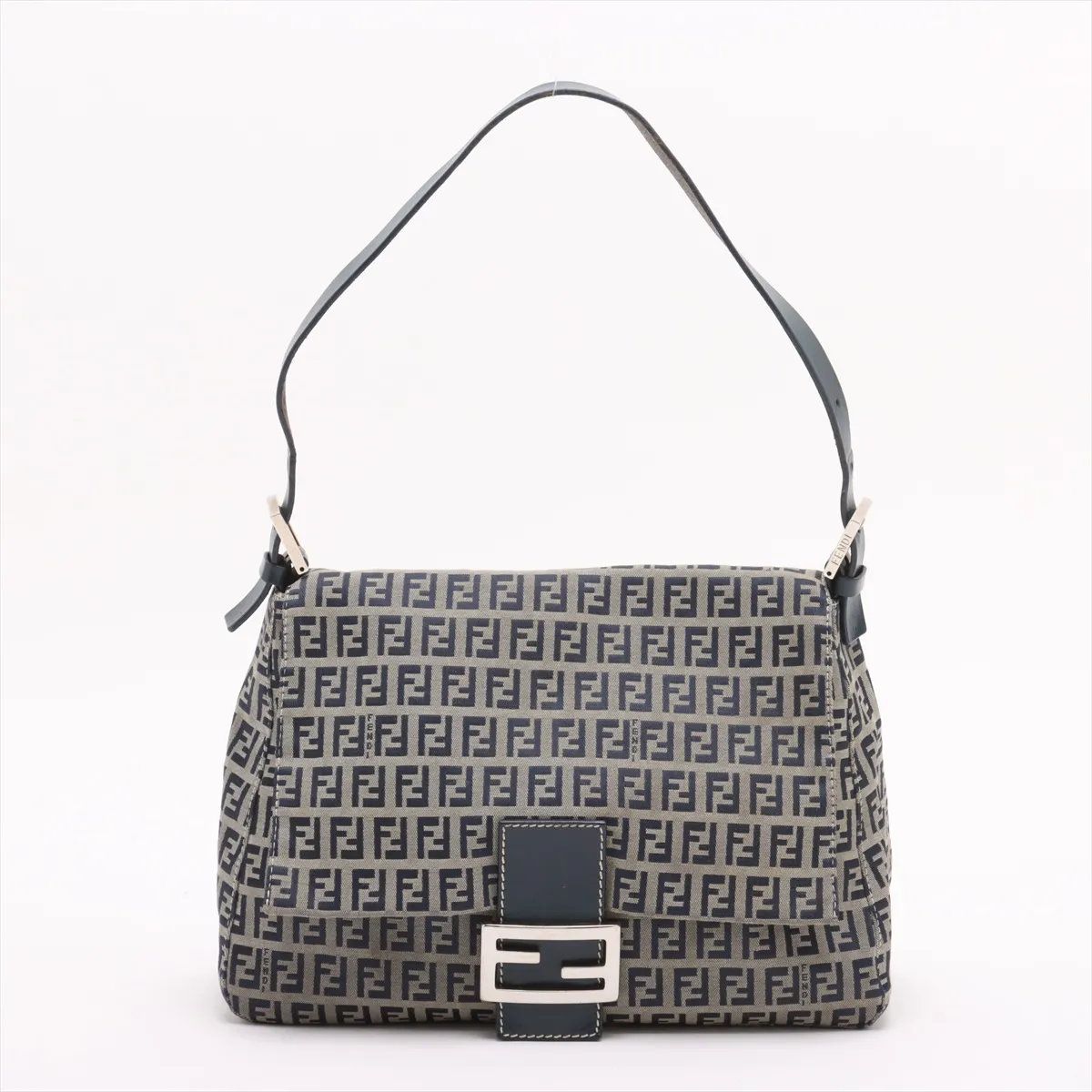 【美品】フェンディ マンマバケット ズッキーノ ショルダーバッグ ネイビー 美品】フェンディ マンマバケット ショルダーバッグ ズッキーノ 紺