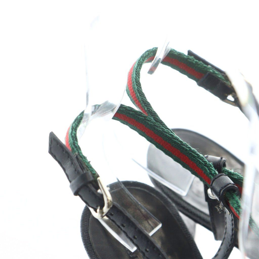 【中古】グッチ GUCCI サンダル ポインテッドトゥ ハイヒール ストラップ インターロッキングG ウェブ 34 21cm 黒 グッチ GUCCI サンダル ポインテッドトゥ ハイヒール ストラップ
