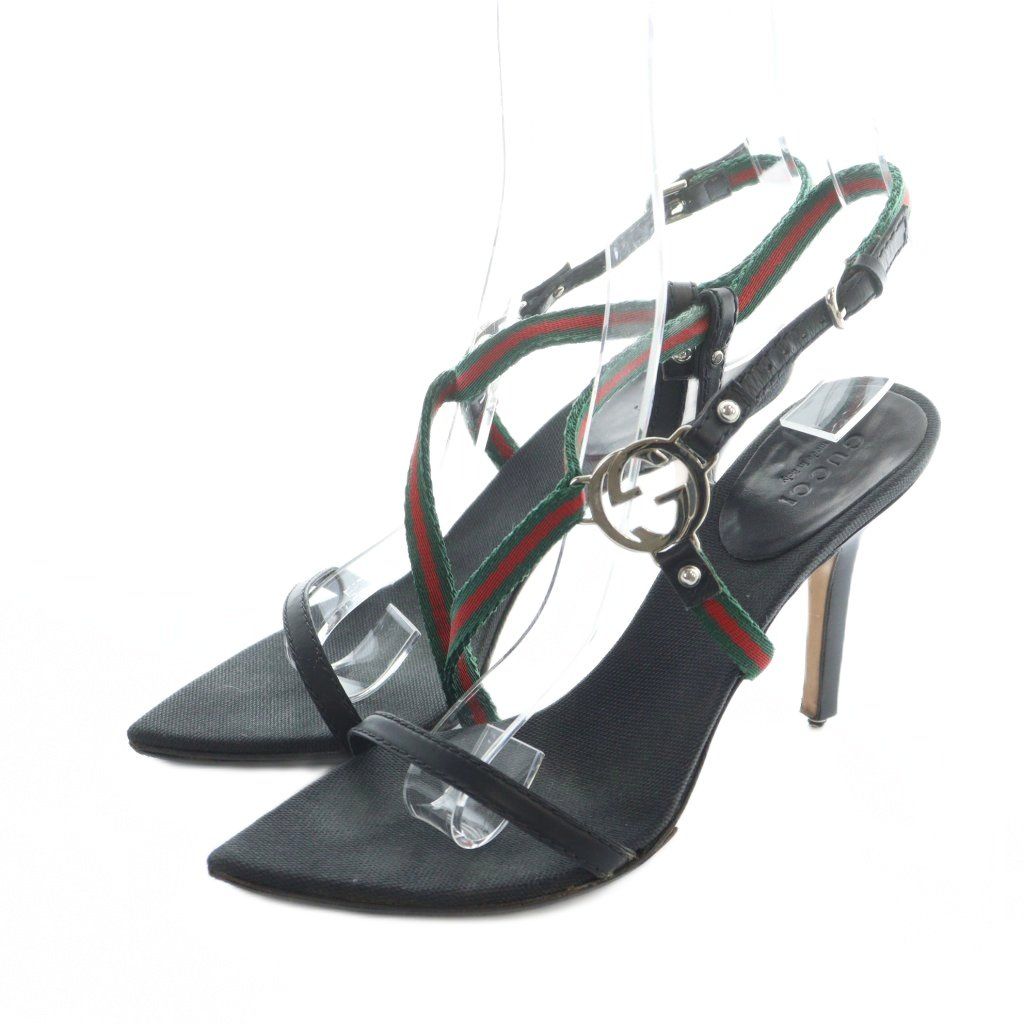 グッチ GUCCI サンダル ポインテッドトゥ ハイヒール ストラップ