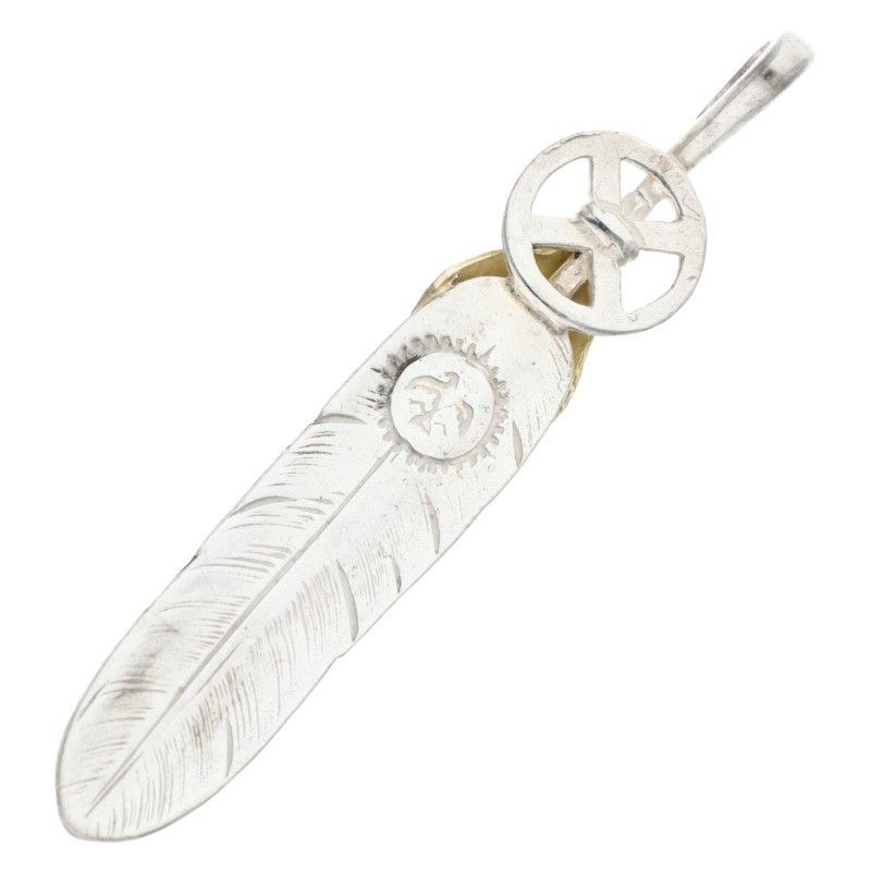 ゴローズ ハートホイールフェザー 大 ネックレストップ メンズ 大