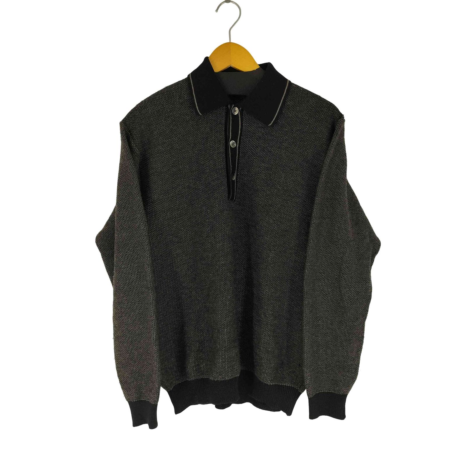 インターメッツォ INTERMEZZO ウールハーフボタンポロニット メンズ JPN：L 