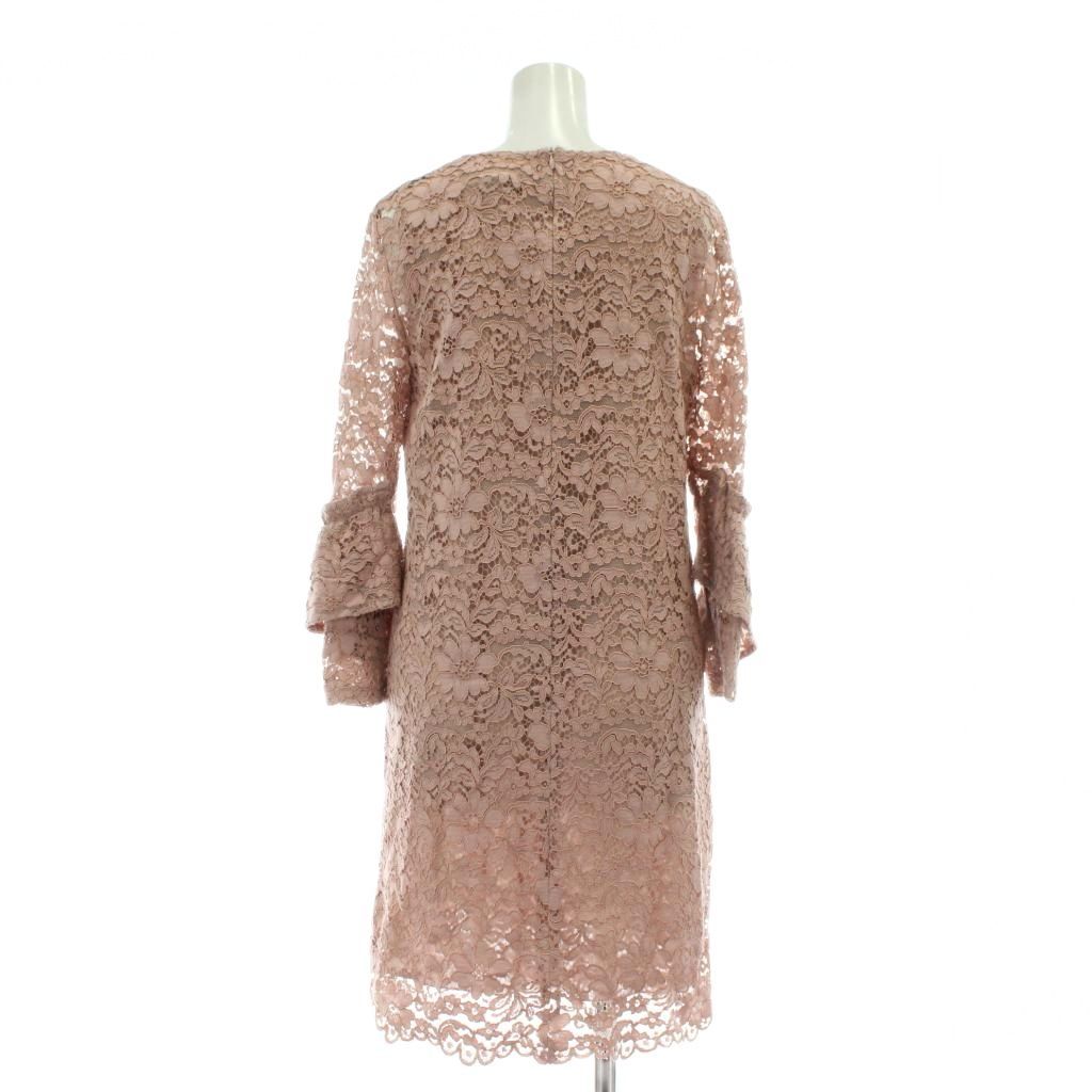 ブルーガール BLUGIRL ワンピース 長袖 ひざ丈 クルーネック 総レース