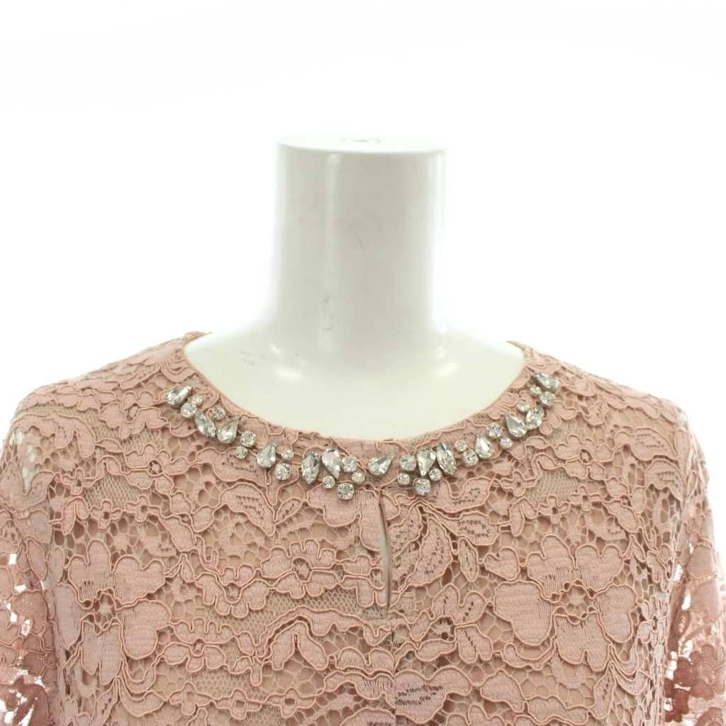 ブルーガール BLUGIRL ワンピース 長袖 ひざ丈 クルーネック 総レース