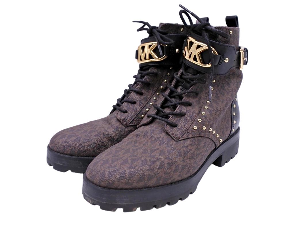 MICHAEL KORS マイケルコース モノグラム柄 レースアップ ブーツ