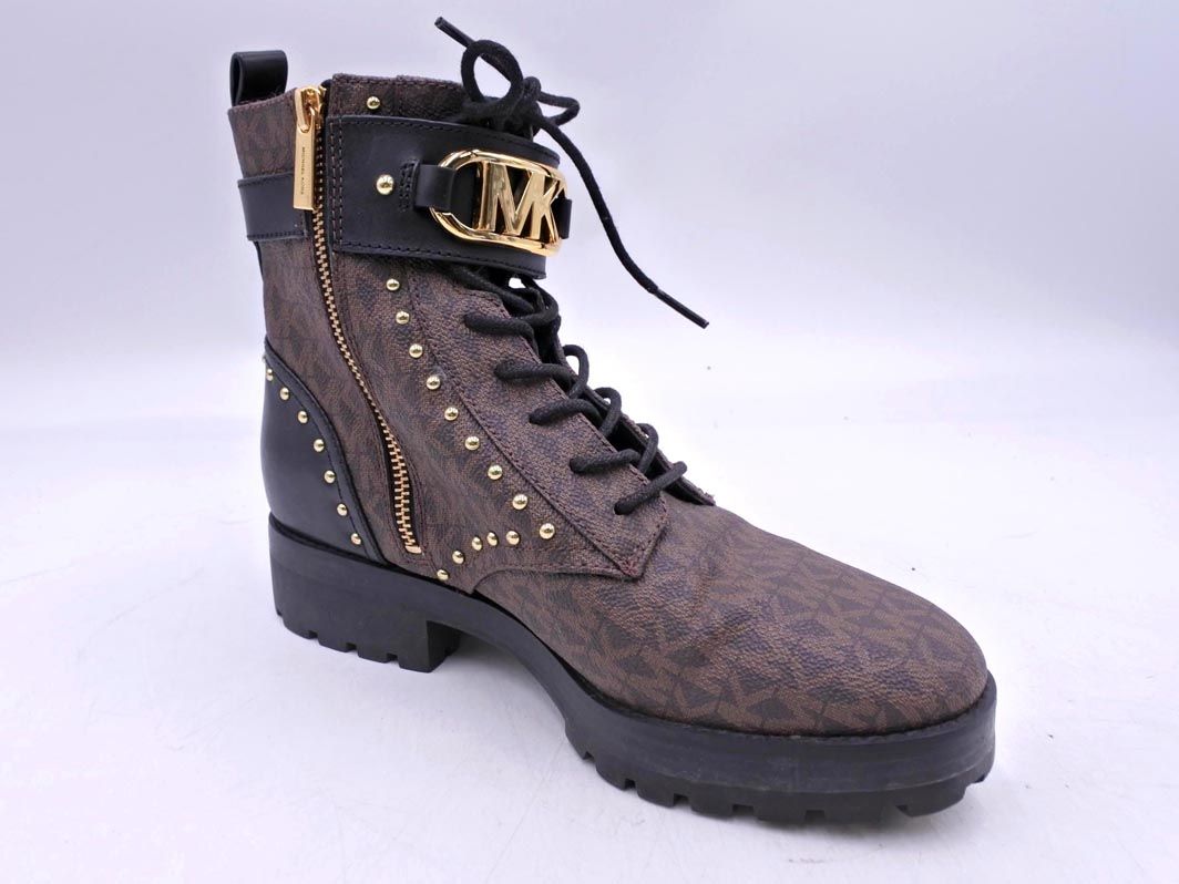 MICHAEL KORS マイケルコース モノグラム柄 レースアップ ブーツ
