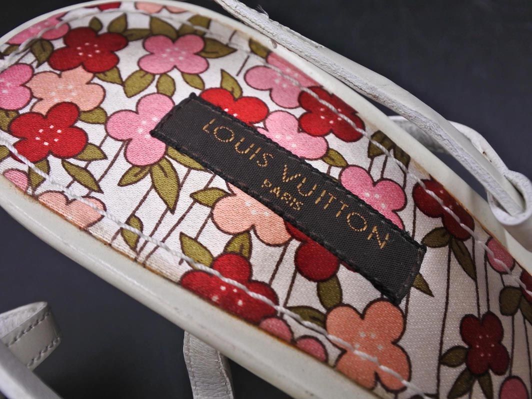 LOUIS VUITTON ルイヴィトン 花柄 ストラップ サンダル size36/白