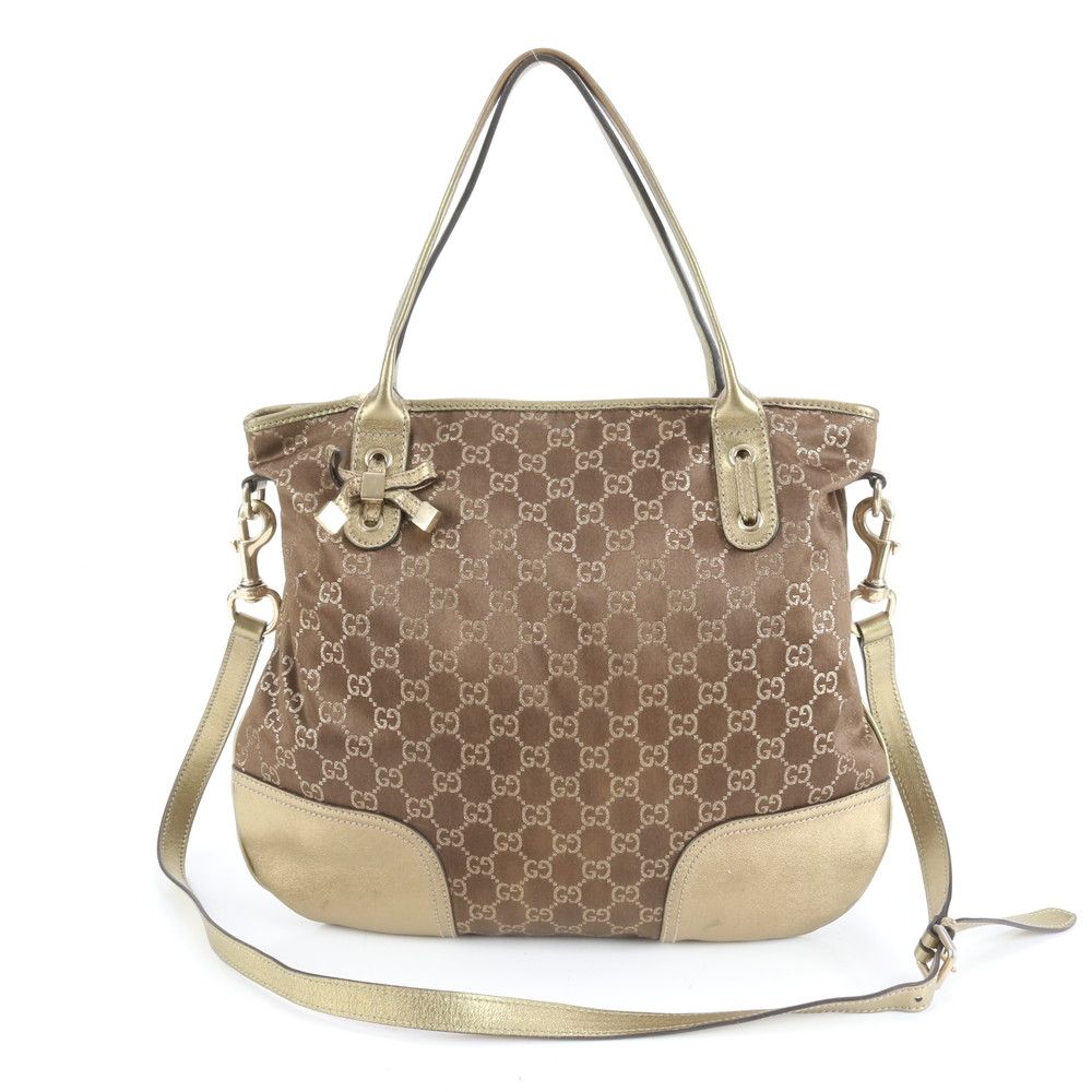 美品 グッチ GG キャンバス プリンシー 203256 レザー 2WAY ショルダー