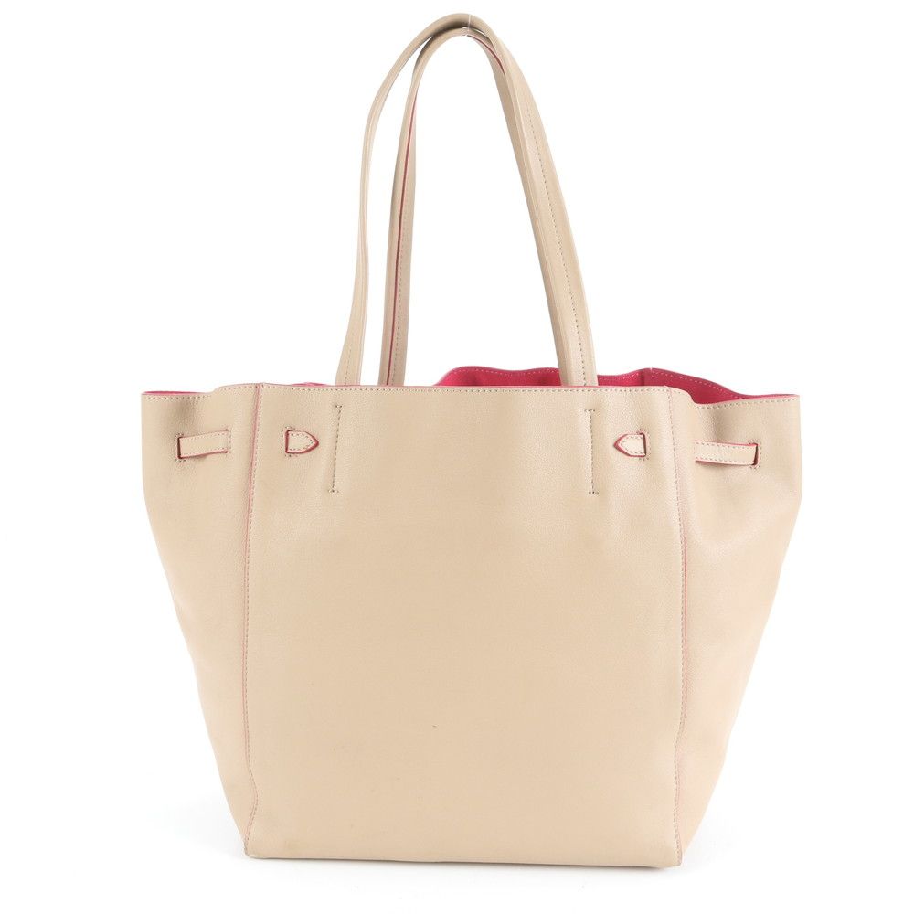CELINE セリーヌ　トートバッグ　カバファントム　レザー　ベージュ　ロゴ押し CELINE セリーヌ トートバッグ カバファントム レザー ベージュ ロゴ